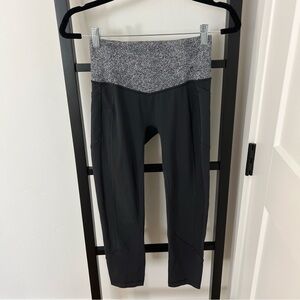 lululemon athletica Black Leggings with Gray Waistband